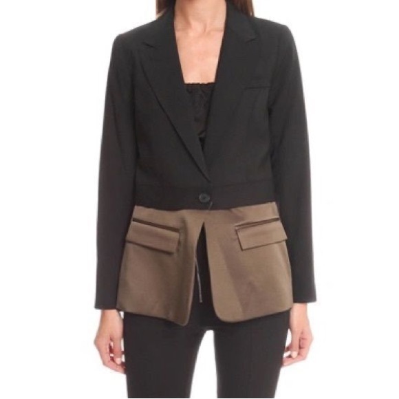 SMYTHE convertible black and khaki blazer size 12 - Picture 1 of 13